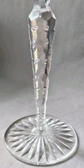 Antique Bohemian Cobalt Blue Glass w/ Zipper Cut Stem 7.5 Inches NM