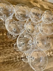 Vintage Set 10 Etched Coupe Champagne Glasses Grapes/Vines 1930 Tiffin Style