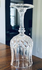 Set of 2 Vintage Cristal D’Arques-Durand Longchamp Crystal Wine Glasses 6.5” H
