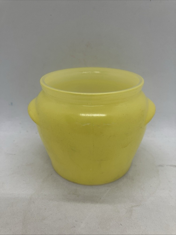 Vtg Glasbake Yellow Honey Whip Glass Jar