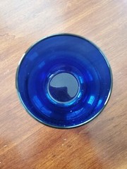 Vintage Cobalt Blue Glass Cup Candle Holder Tumbler Jar