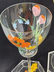 Dorothy Thorpe Hand Painted Poppy & Daffodil Spring Flowers Floral Glasses (5)