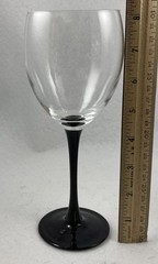 4 Luminarc France Black Stem Wine Glasses Domino Signature Black by D’arque