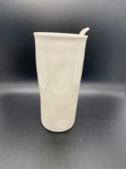 Rae Dunn by Magenta Tall Ceramic Coffee Travel Mug Tumbler W/ Lid «BOSS» Cup EUC