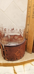 VTG RARE Libbey BAMCO MCM Western Old Fashioned Glasses w/Leather Holder