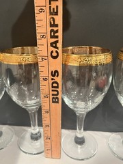 Imperial wine 24k Gold Rimmed Crystal Stemware Glasses Set Of 4
