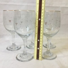 Vintage Libbey Frosted Christmas Holly and Berry Wine Glasses Goblets Gold Bows