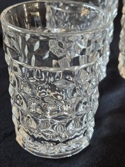 Fostoria American Cubist Clear 4″ Straight Sided Tumblers – Set of 4