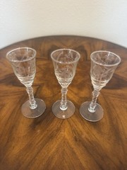 Rock Sharpe Halifax Hand Blown Cordial Glasses By Libbey 5”