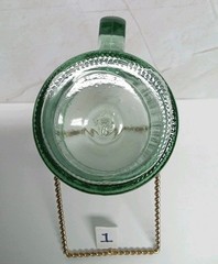 6 Vtg Anchor Hocking Green Tankard Beer Mug Glasses Line Lites Ribbed