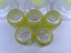 Large Blendo Lime Green Barware Set With Gold Rim 15 pieces Tumblers Cruets etc