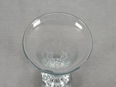 Set of 6 Anglo Irish Petal Cut Pressed Lemon Squeezer Base Jelly Glasses C.1800