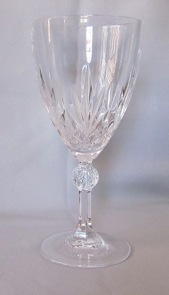 Water Goblet Glass Royal Crystal Rock Linea Gala Pattern 7″