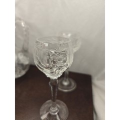 Vintage Nachtmann Traube Crystal 6 Cordials Holy Communion Set Cut Glass Cruet