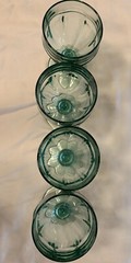 Set of 4 Libbey Spanish Green Glass Gibralter 6.75″ Goblets Duratuff EXC!