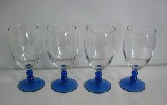 S/4 LIBBEY METROPOLIS COBALT BLUE ICED TEA WATER GLASSES 7 1/4″ 2006-2009 disc