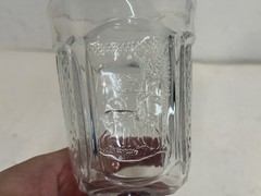 EAPG Pressed Glass Water Goblet of Deer and Pine Tree by MCKEE