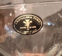 1 Cristalleria Fumo Hand Made Crystal Cocktail/Champagne/Wine Glass Italy