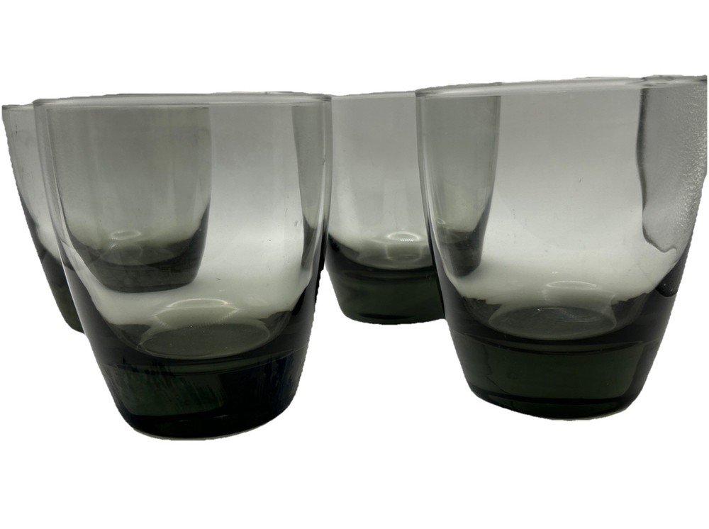 Libbey Smokey Gray Tumblers 8 oz Rounded Bottom. Four Available, sold separately