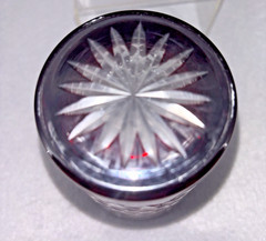 Imperial Estate Triumph Ruby Cut to Clear Highball Glasses Laurel & Vertical Top