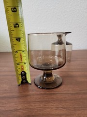 2 Tawny Accent by LIBBEY GLASS COMPANY Footed Brandy Snifters Smoke 4.25″