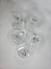 Royal Brierley Crystal Coventry Pattern Set Of 5 Wine Glasses 5 1/4″ Tall