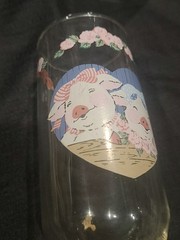 Vintage 5 Tienshan Pig Pal 16 Oz Tumblers Glasses Set Country Kitchen Decor Lot