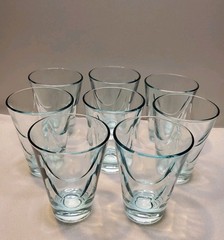 Set Of 8 Vintage 3.5″ Inch Tall Libbey Drape Pattern Juice Glasses #23