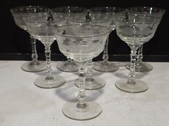 SET OF 8- 3005-10 Rock Sharpe Crystal Liquor/Cocktail Champagne Glasses