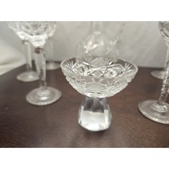 Vintage Nachtmann Traube Crystal 6 Cordials Holy Communion Set Cut Glass Cruet