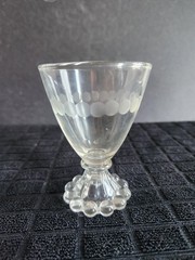 3 Vintage Anchor Hocking Berwick Pattern Footed Tumbler• Boopie Blank Cut Circle