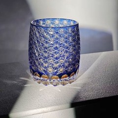 Whisky Glass Tumbler Japanese Style Edo Kiriko Glass Hand Cut To Clear11oz/330ML