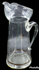 Vintage Mid Century Modern Cocktail Martini Pitcher Starbursts Impressed Circles