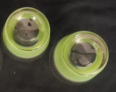 Vintage Blendo West Virginia Glass Specialty Rock Glass – Lime Green – Set of 2