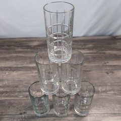 Anchor Hocking Tartan Manchester Clear Glass Iced Tea Tumblers Set Of 6 VTG