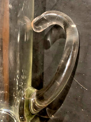 Clear Glass 48 oz – 9″ Beer Pitcher Water Juice Milk – Handle – Ice Lip