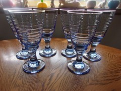 Wine Blue Sirrus Goblets 7″ Libbey – Set of 6 Glasses