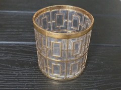 1 Imperial Glass Shoji Gold on the Rocks Drinking Glass 1960s Low Ball Vtg Read