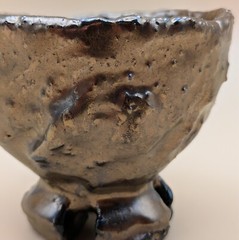 sake cup　”GUINOMI　HAGI-YAKI” deep golden brown 02