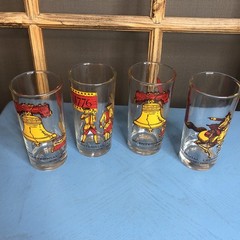 Lot of 4 Vintage Bicentennial Glasses 1776-1976 Highball Glasses Paul Revere