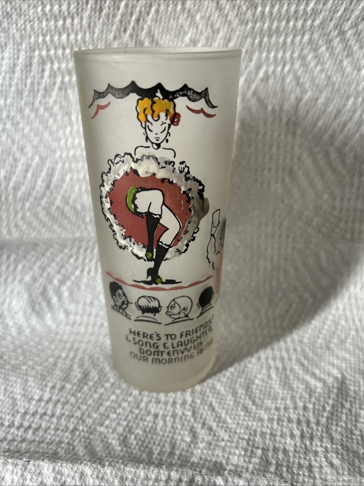Here’s To Friends! & Song & Laughter… Frosted Glass Cocktail Tumbler GWB3#24