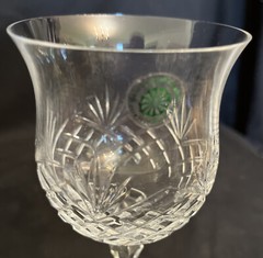 Galway Crystal Wine Glasses Kaitlyn Pattern 7-3/8” Tall Made in Ireland Set of 3