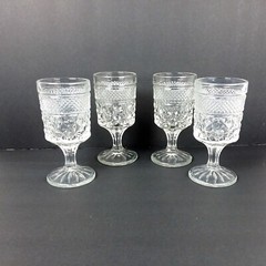 Anchor Hocking Wexford Set of 4 Glasses Claret Wine 5 3/8 x 2 3/8 in
