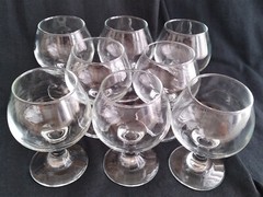Vintage MCM 4” Clear Brandy / Cognac / Aperitif Glass / Snifter (Set of 8)
