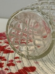 4 Vintage Quilted Diamond Ice Tea Tumblers, Anchor Hocking 6” Jelly Jar Glasses