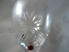 Romanian crafted Etched Crystal sherry wine glass shooting star Pattern 7″
