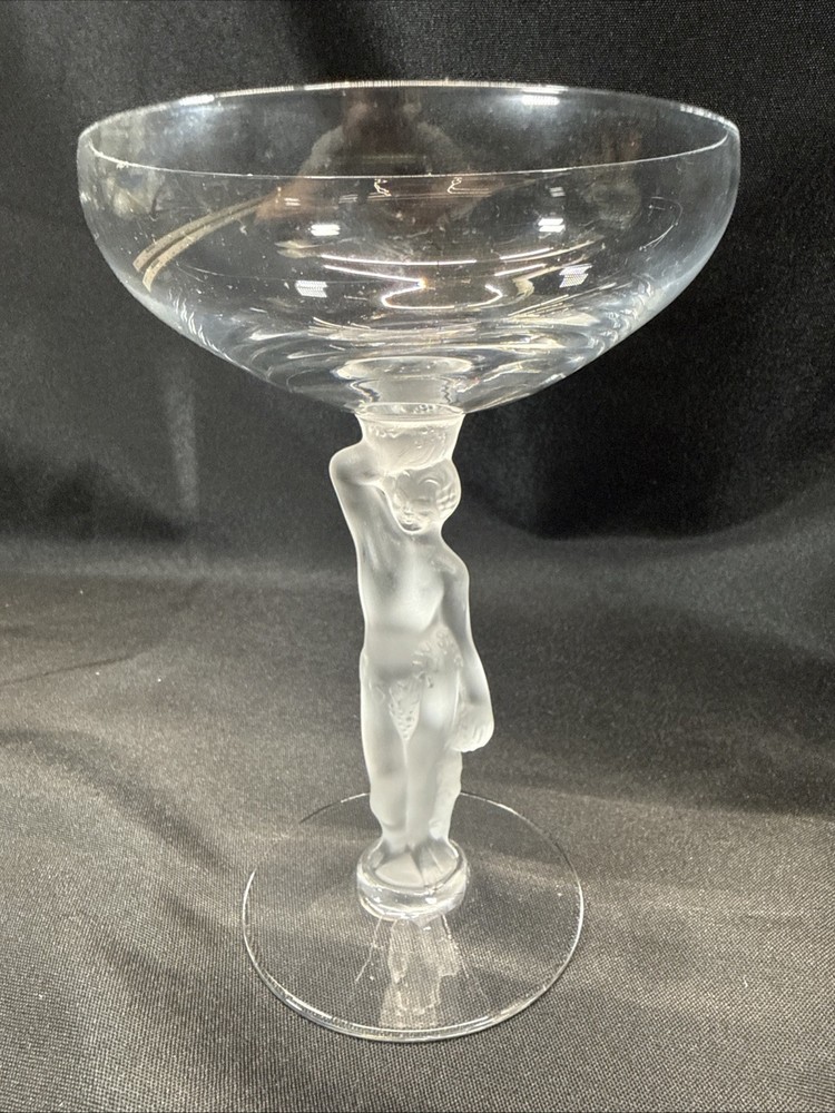 Bacchante Frosted Nude Stem Champagne Tall Sherbet Glass 5 3/4″ Mid Century VTG