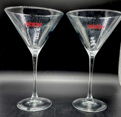 ENCHANTED ROCK VODKA LARGE STEM GLASSES SET OF TWO (2) RARE