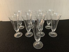 6 Champagne Flutes Model Orval Cut Crystal Daum (Price Per Unit)