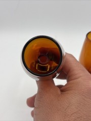 Set Of 2 Amber Copita Small Wine Tasting Glasses Vintage Style Blenders Nosing